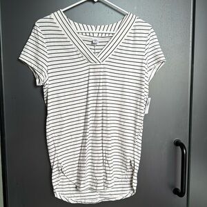 Black and White Striped Short Sleeve Shirt Old Navy Size XS